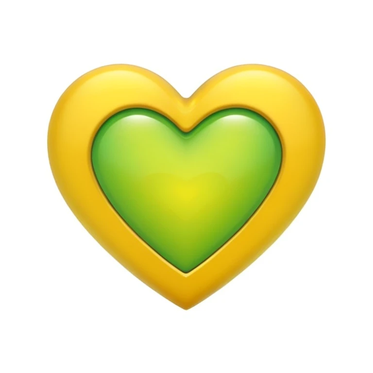 Green and yellow heart emoji