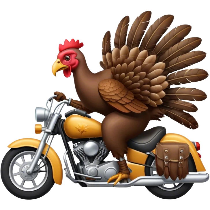 turkey on a motorcycle emoji
