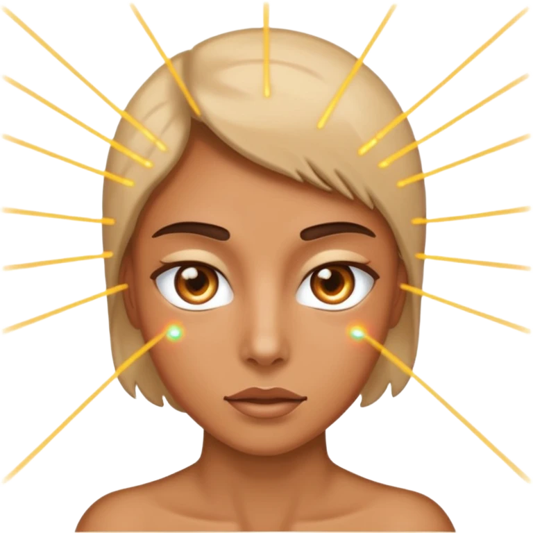 67 with lasers shooting out from its eyes emoji