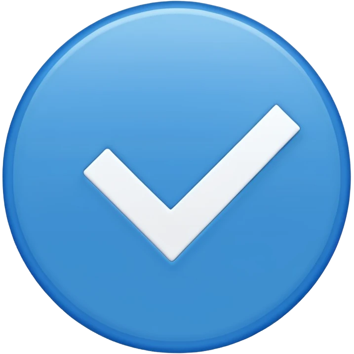 Blue circle with a check mark inside emoji