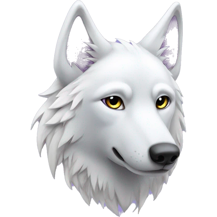 White wolf with pale purple wings emoji