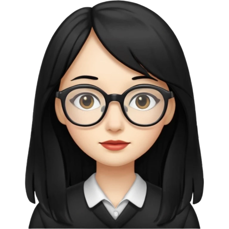 lecture girl with fringe long black color hair emoji