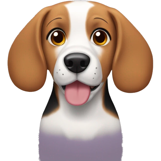 Beagle with a hairband with the name Chèrie emoji