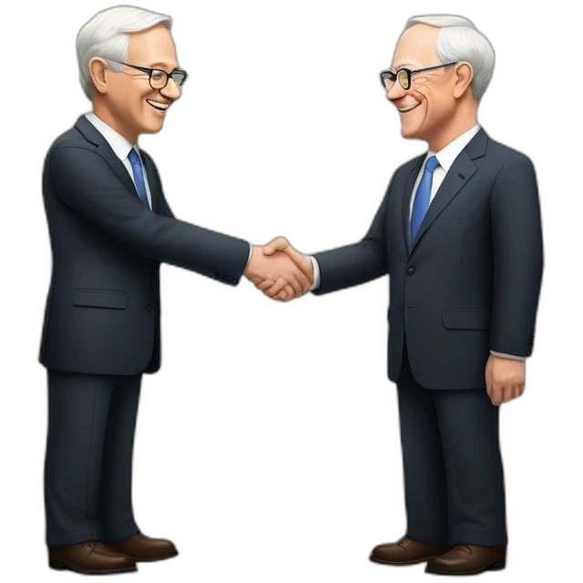 warren buffet shaking hands with mark Zuckerberg emoji