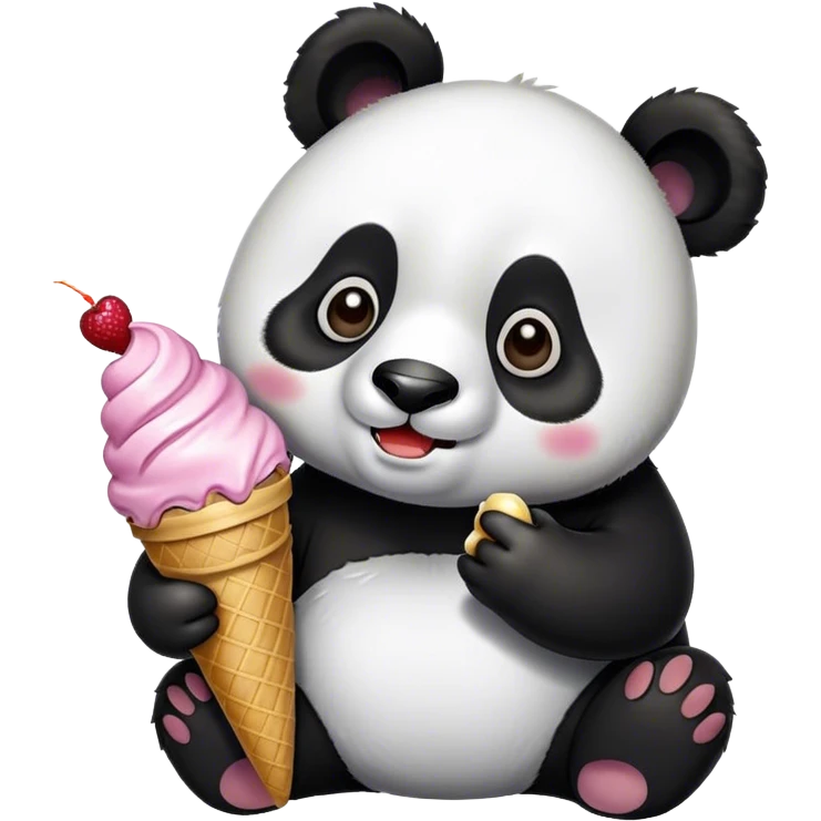 Panda eating ice cream emoji