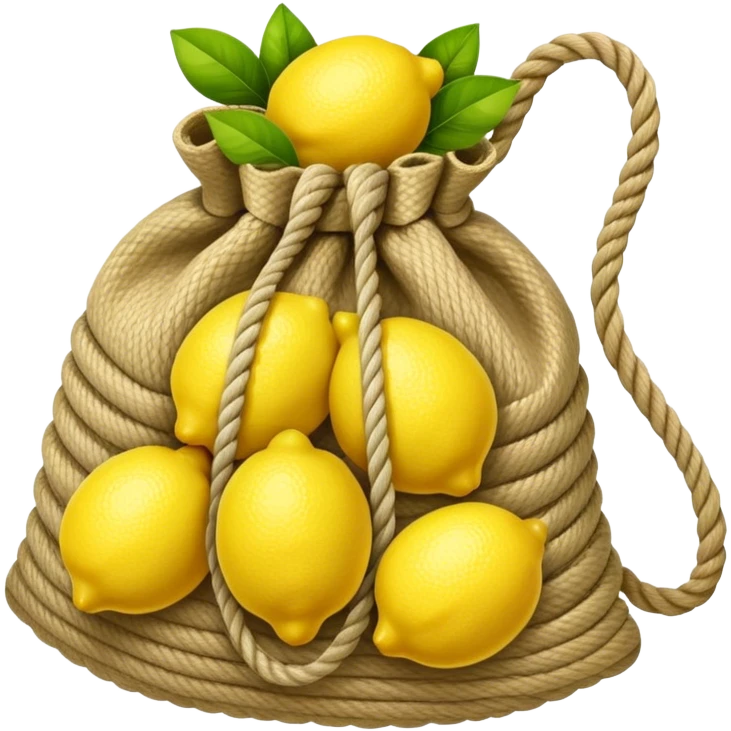 rope bag holding lemons emoji