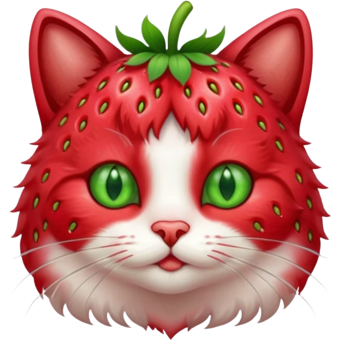 I want a cute cat with strawberries fur emoji