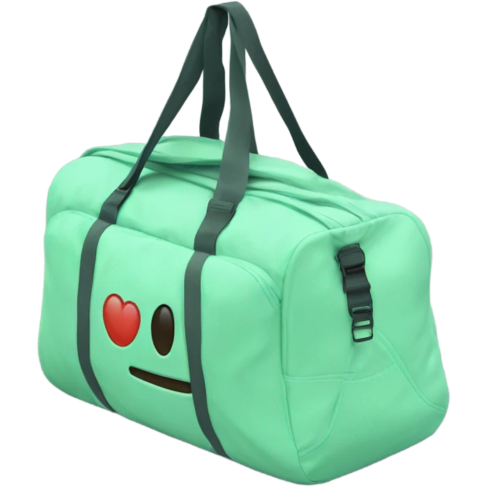 Gym duffle bag mint green color emoji