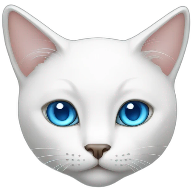 White cat with horns blue eyes emoji