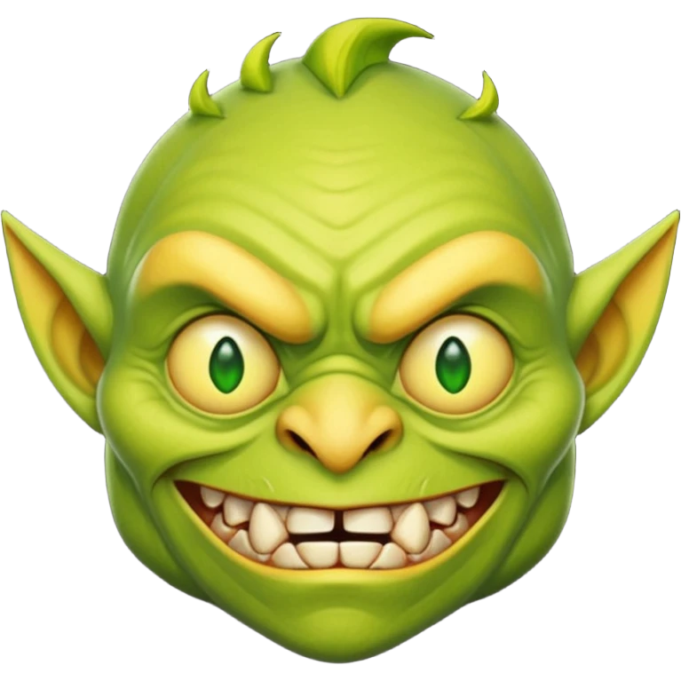 Goblin yellow color face  emoji
