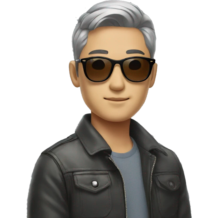 Stylish Korean man with Ray-ban emoji