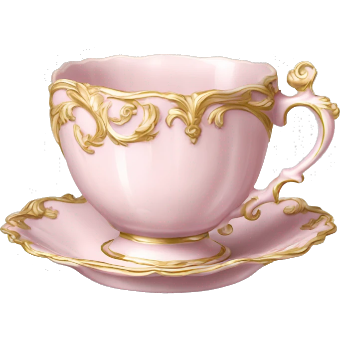  Vintage ornate rococo pale pink tea cup emoji
