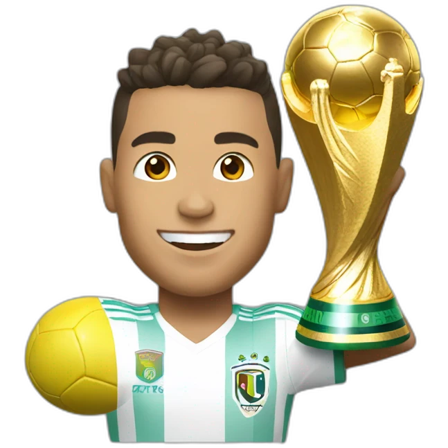 Ronaldo avec la coupe du monde emoji