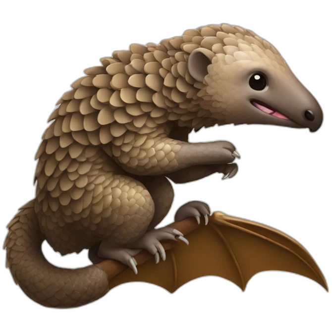 Pangolin eating a bat emoji