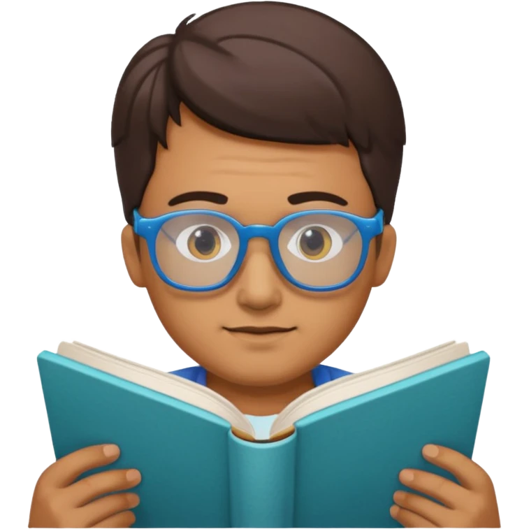 man reading a book colored glasses emoji