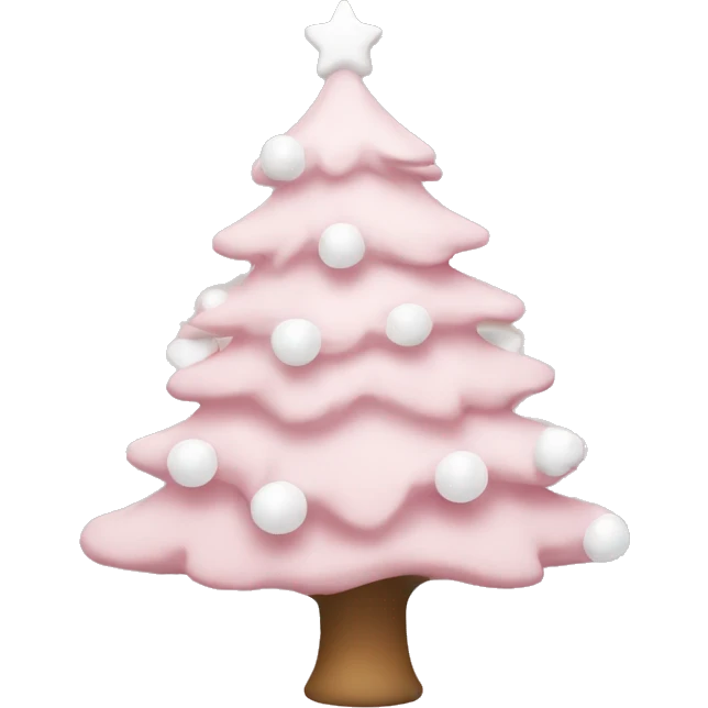 light pink christmas tree with white decorations  emoji