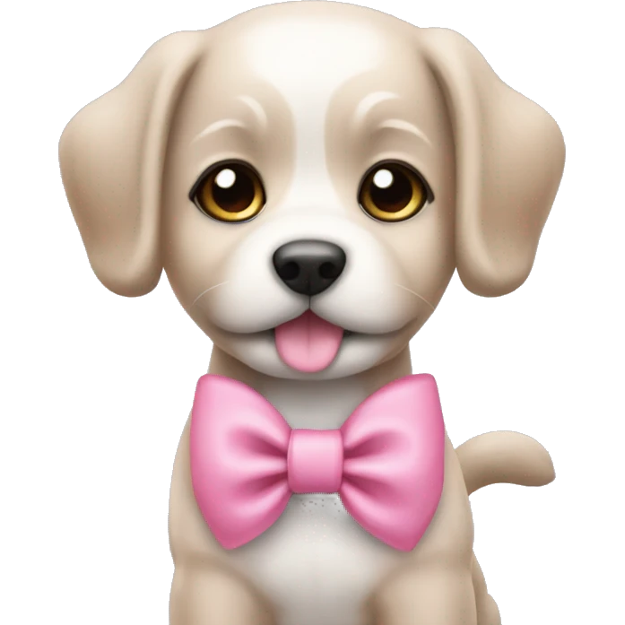 Shishon puppy pink bow  emoji