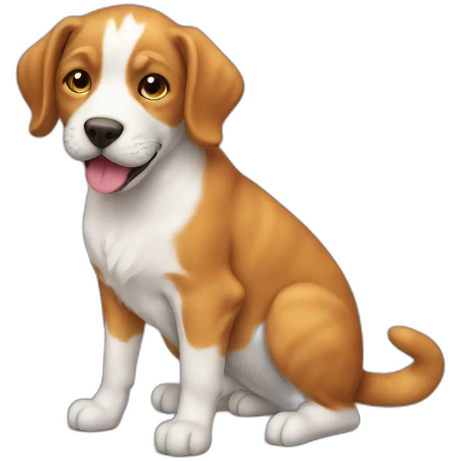Cat on dog emoji