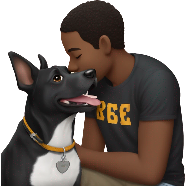 black dog named rosco kissing trey anderson in the bronx emoji