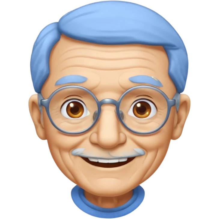 Blue skinned grandpa emoji