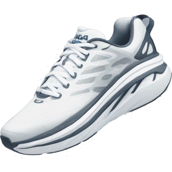Hoka one one white pair of sneakers  emoji