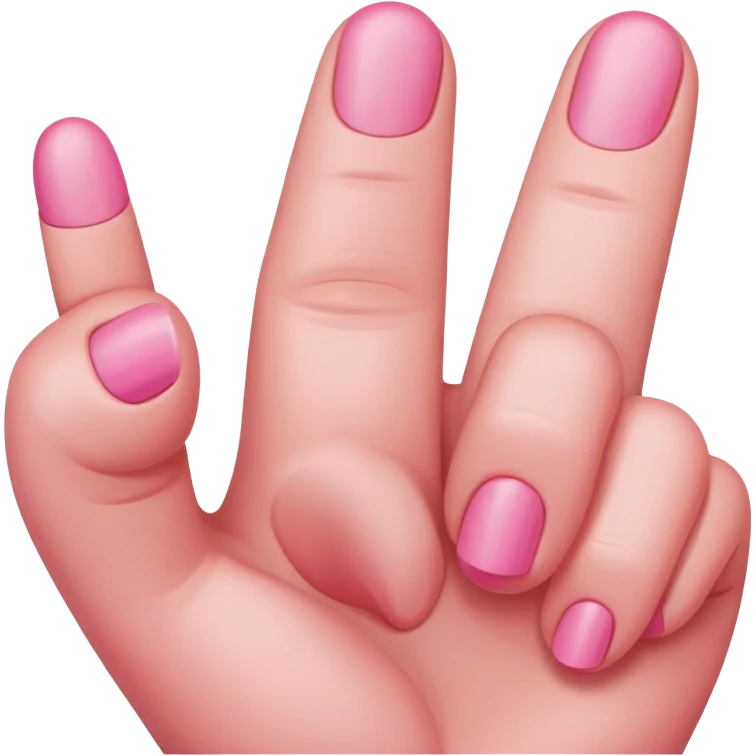 Pink middle finger emoji