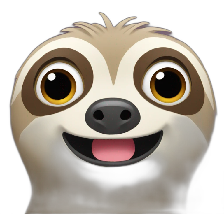 sloth with surprise face with hands on face emoji