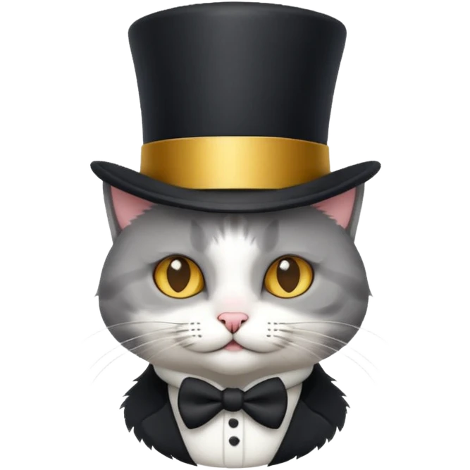 cat wearing a tophat emoji