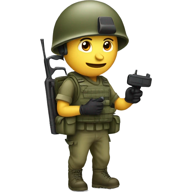 soldier with a walkie-talkie emoji