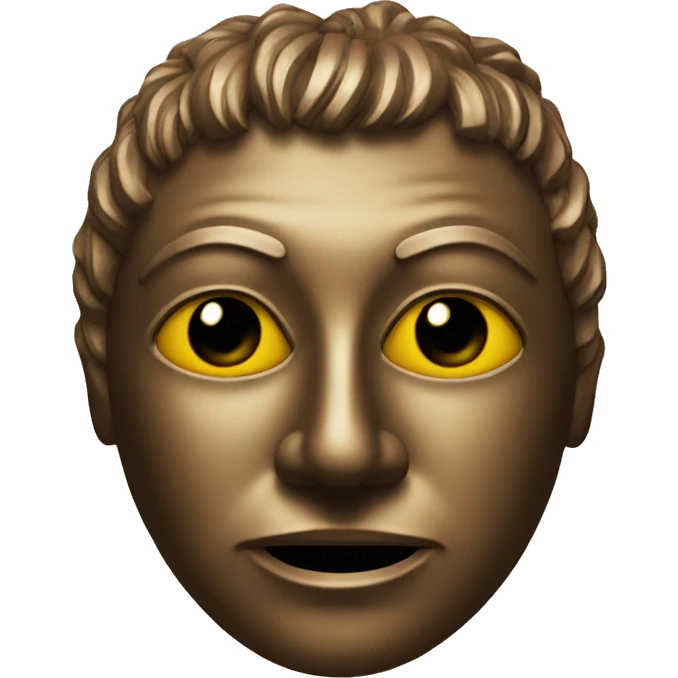 Bronze mask with a face emoji