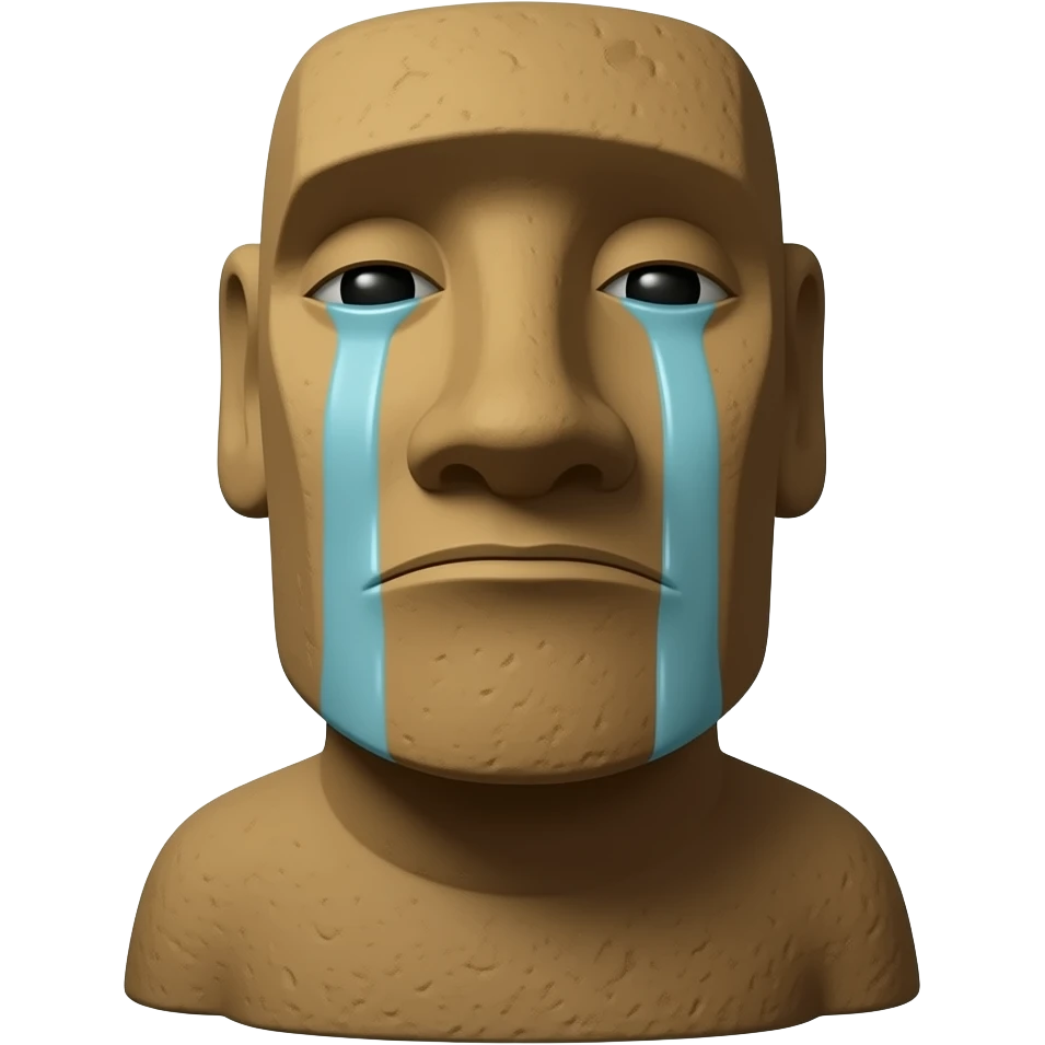moai crying emoji