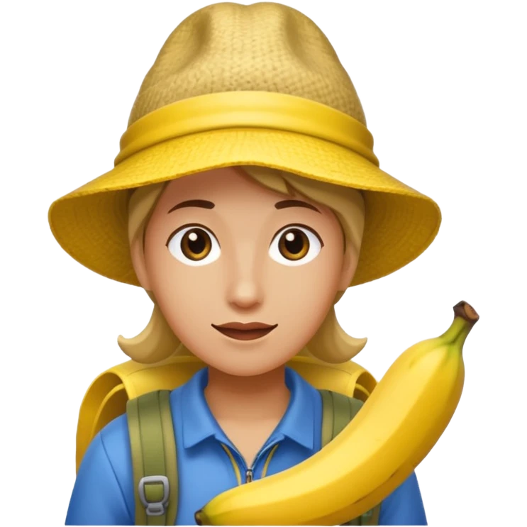 Hiking banana emoji