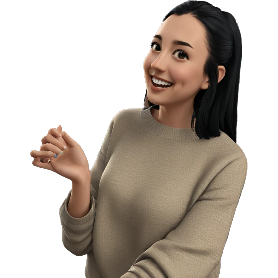 smiling girl with black hair emoji
