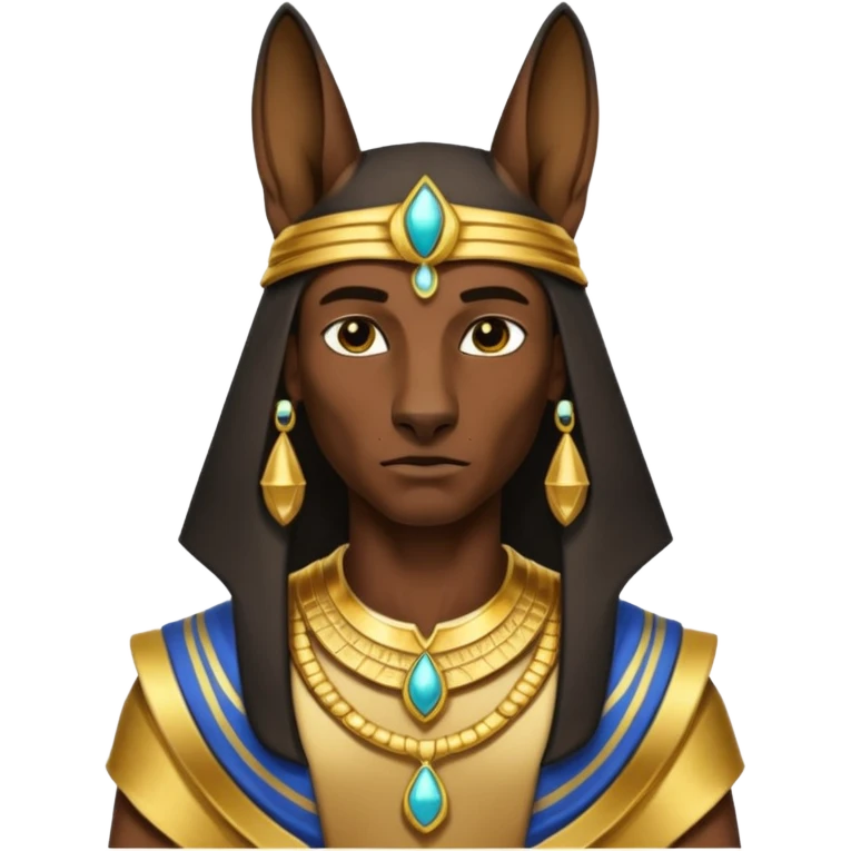 man wearing anubis cloth emoji