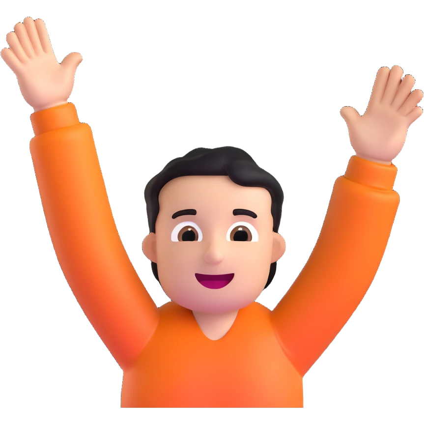 IShowSpeed excited expression, hands up emoji