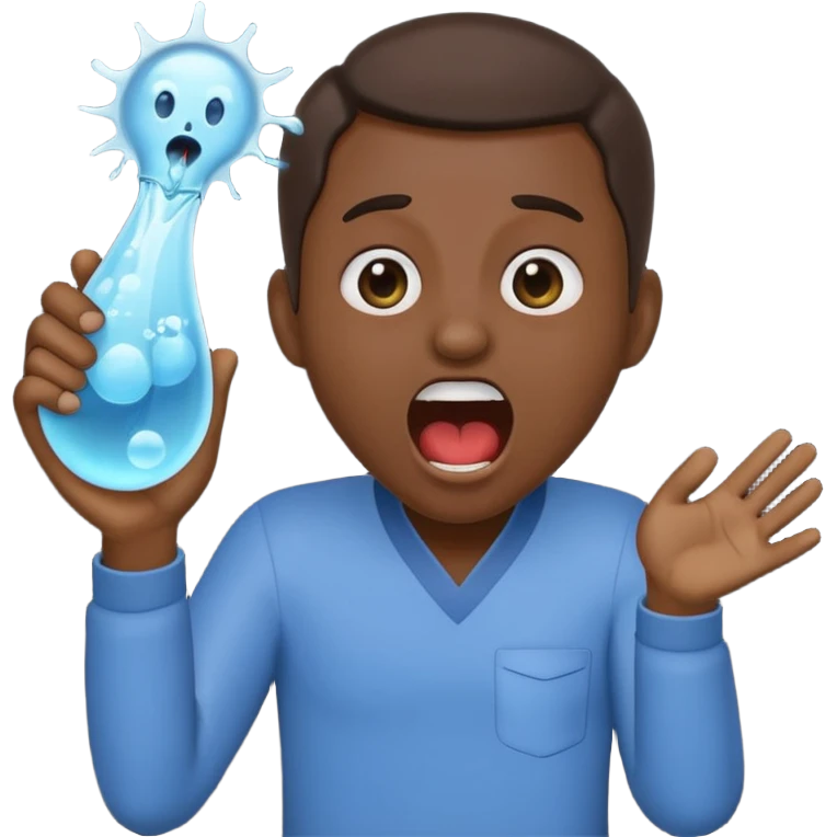 GEEEEKED Black Enzyme Emoji screaming WATERRR while holding an endocrine system emoji emoji