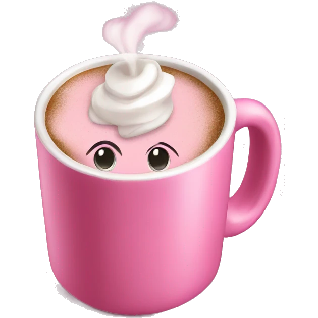 pink mug hot chocolatw emoji