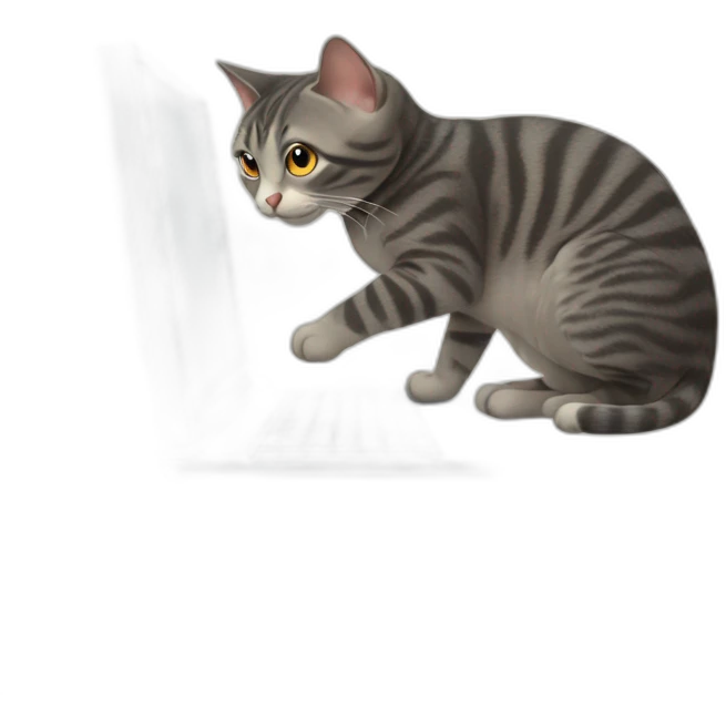 cat dramatically typing on a computer keyboard emoji
