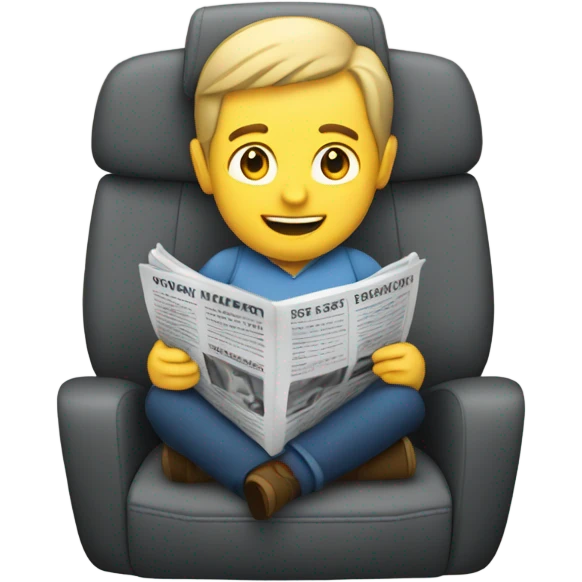 Car reading newpaper emoji