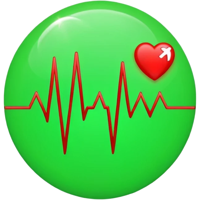 green dot with ECG heartbeat line emoji