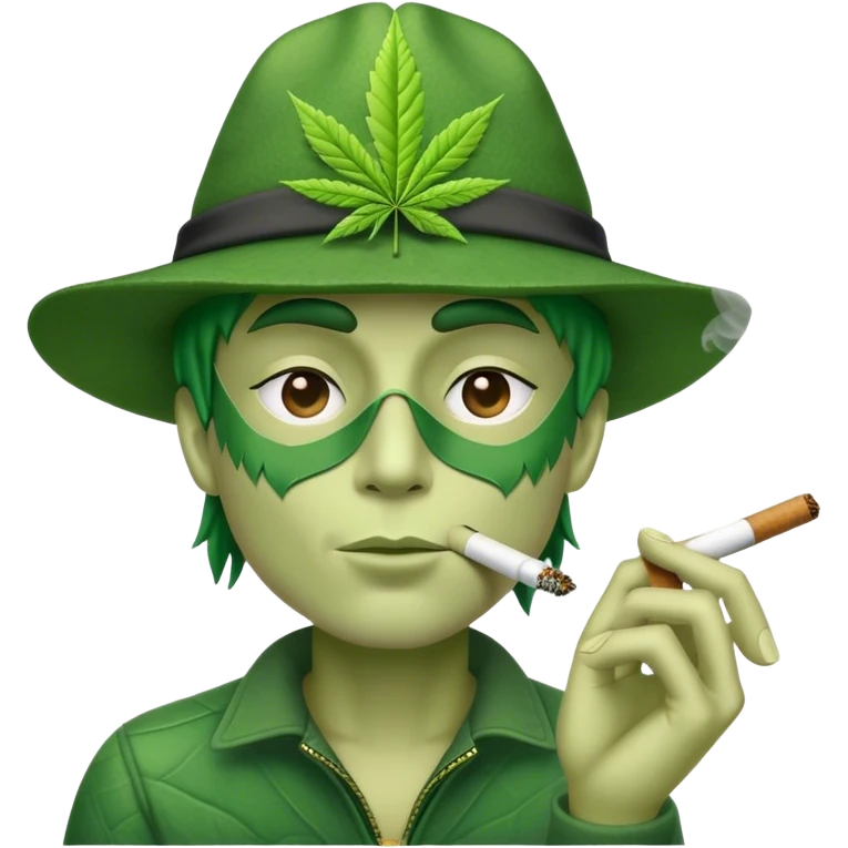 The pot leaf guy smoking a joint wearing a Colorado hat emoji