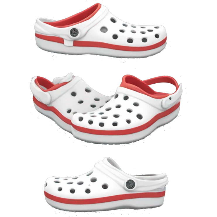 white shoes crocs change color to red emoji