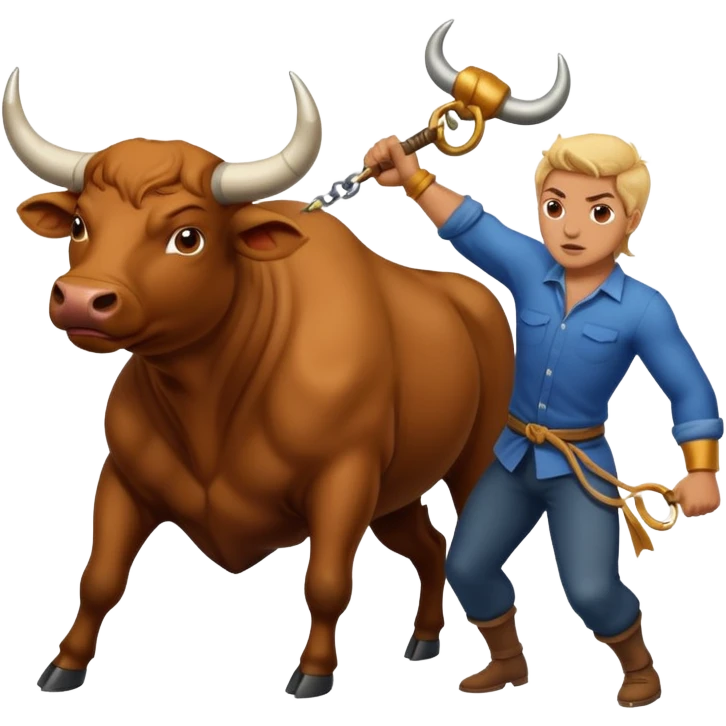 Me fighting a bull emoji