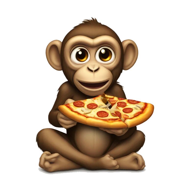 monkey eating pizza emoji