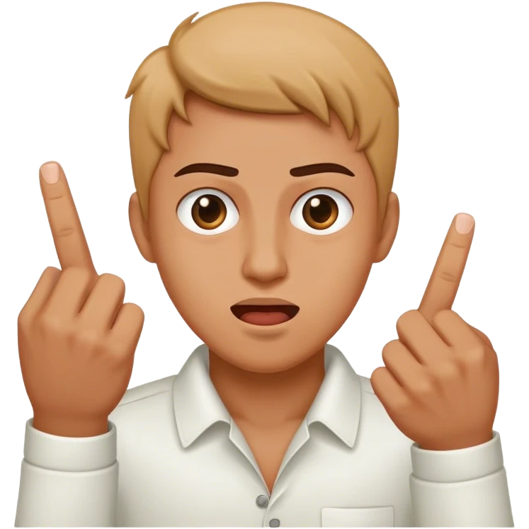 throwing up the middle finger with two different hands emoji