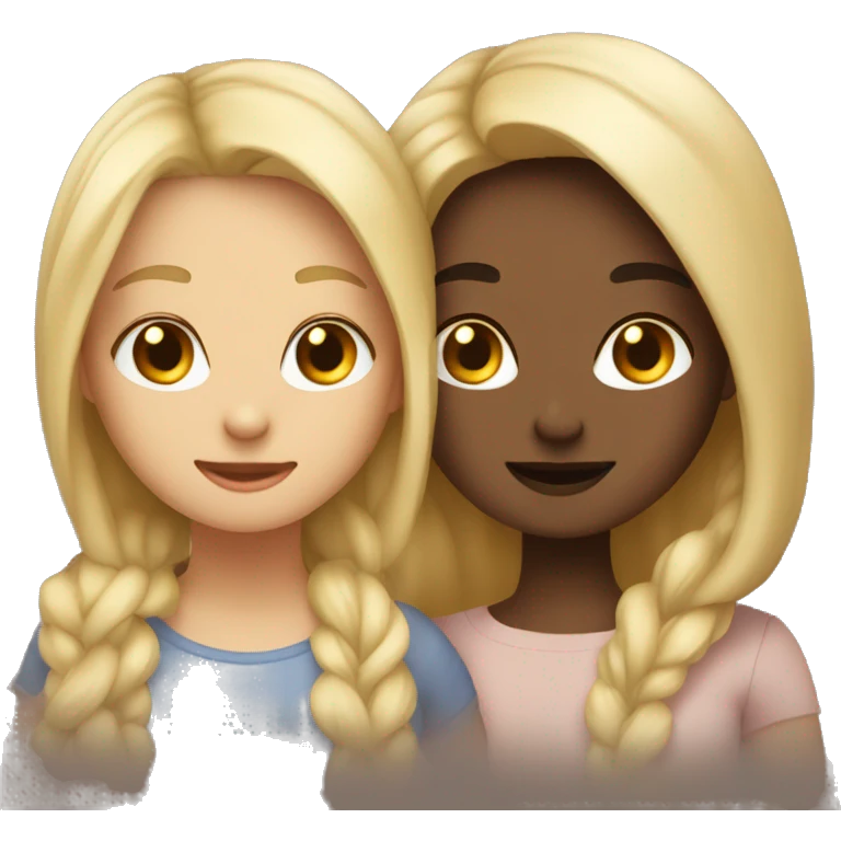two best friend, one brinette, another one blonde emoji