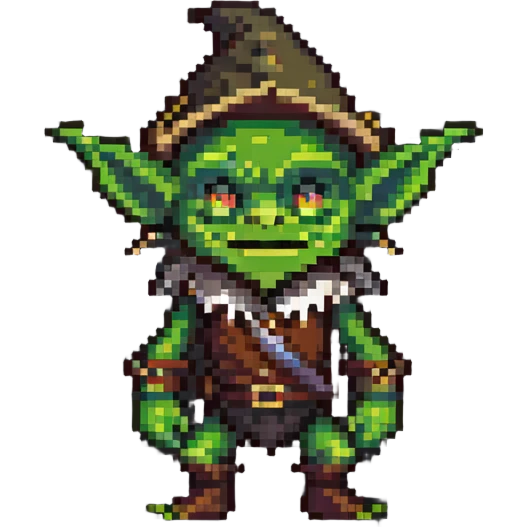 Steven Miller as a goblin pixel art emoji