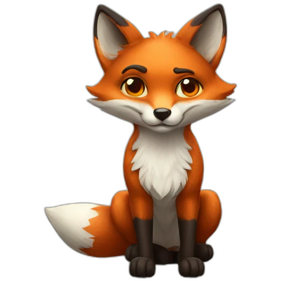 fox with a glass and dota on back front emoji