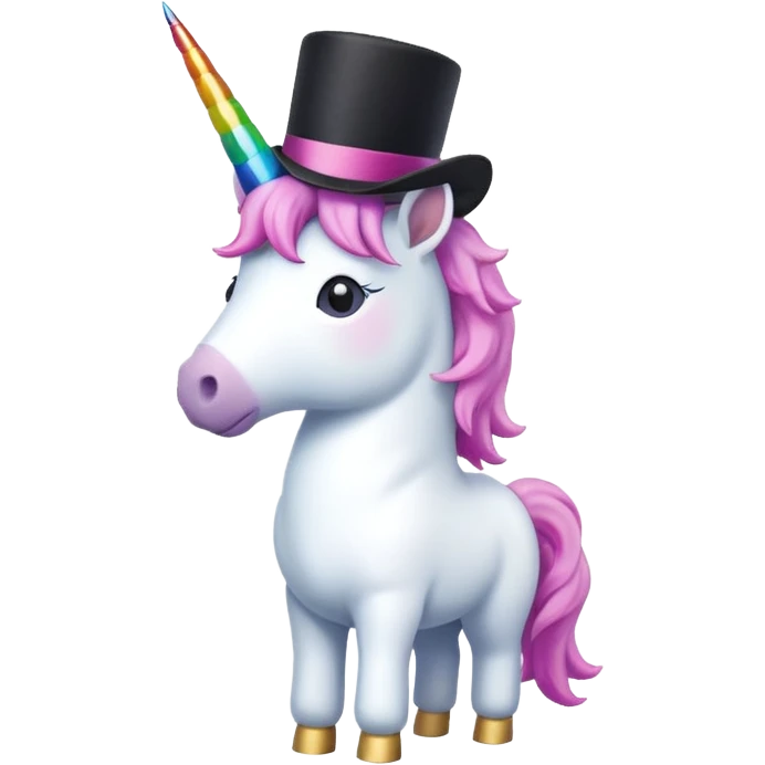 Unicorn with a top hot  emoji