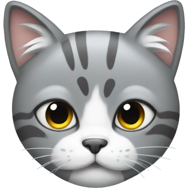 Grey fluffy cat with a bow on his head emoji